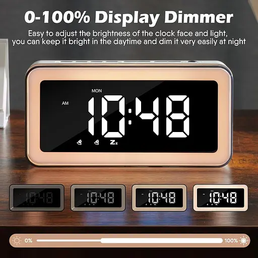 Будильник ANNNGUL Wake Up Light, супергучний цифровий будильник з кольоровим світлом RGB, диммер, режим будніх днів/вихідних - фото 4