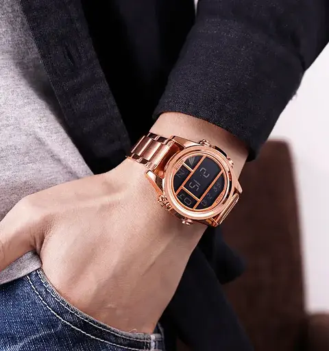 Наручний чоловічий годинник Skmei 1448 Indigo Рожеве золото - фото 9