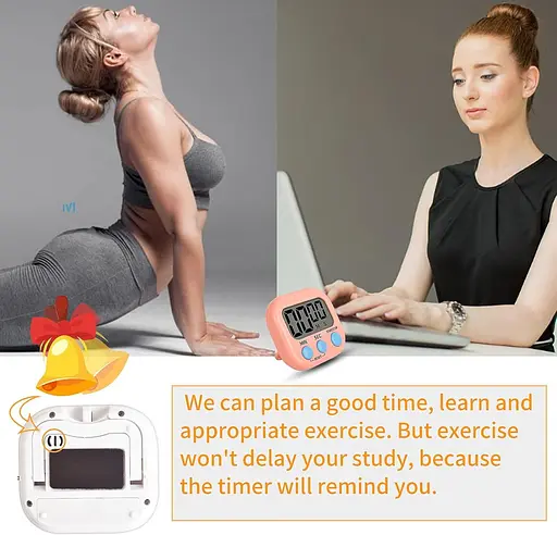 Таймер для дітей, цифровий кухонний таймер, магнітна задня си, гучне кільце, підставка для приготування їжі, класна кімната - фото 5