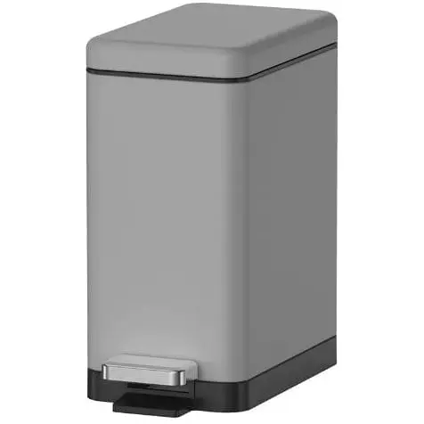 Відро для сміття Koer TC-010210-07 з плавним закриттям прямокутне 10 л сірий (KR5599)  - фото 1