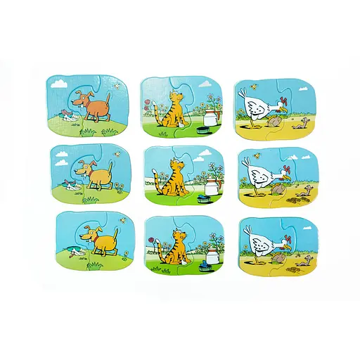 Пазлы для детей Така Мака Пазл Песик, Котик, Курочка 18 элементов (190001-UA) - фото 3