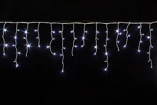 Гірлянда вулична бахрома світлодіодна з мерехтінням новорічна на дім Laplandia білий ПВХ провід 12 м Біла (w.02.6W.204.F+)