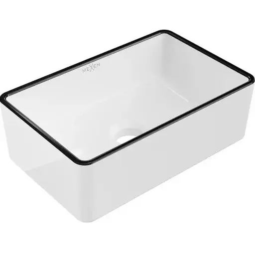 Умивальник Mexen Nadia 36 white black Edge накладний MEX-21613607, Білий - фото 1