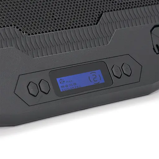 Підставка для ноутбука IceCoorel N10, 10-18", 2*125mm 1400±10% RPM, корпус пластик+алюміній, 2xUSB 2.0+LCD display+підставка для мобільного телефону - фото 3