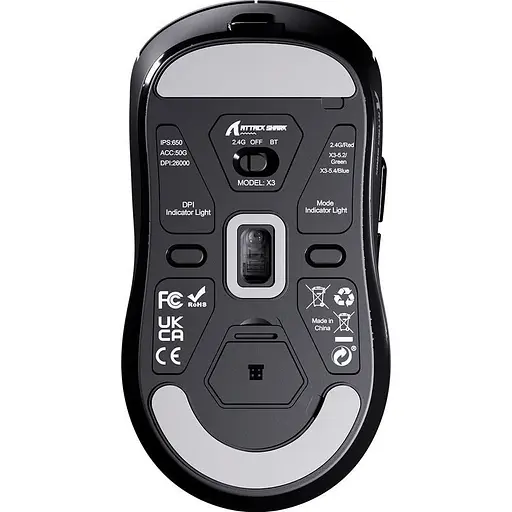 Миша Attack Shark X3 Wireless Black [137543] - фото 2