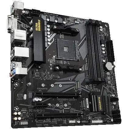 Материнская плата Gigabyte AM4 (B550) B550M DS3H, B550, 4xDDR4, CrossFireX, Int.Video(CPU), 4xSATA3, 2xM. 2, 1xPCI-E 16x 4.0, 1xPCI-E 16x 3.0, 1xPCI-E 1x 3.0, ALC887, GLan, 6xUSB3.2/6xUSB2.0, DVI-D/HDMI, MicroATX - фото 3