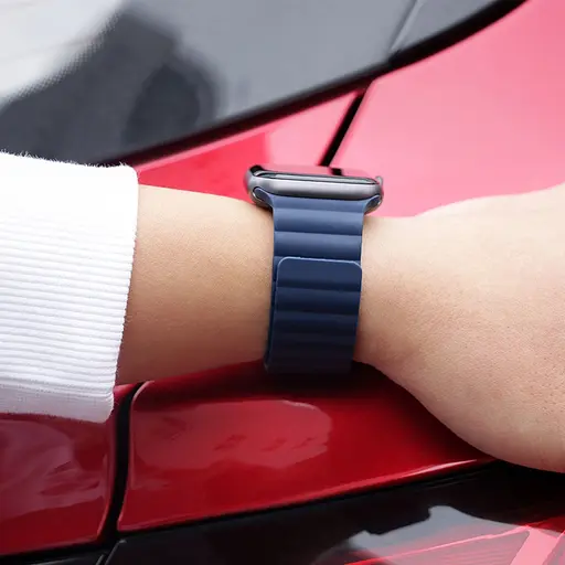 Ремешок силиконовый Hoco iWatch WA07 magnetic 38/40/41 мм dark синий - фото 3