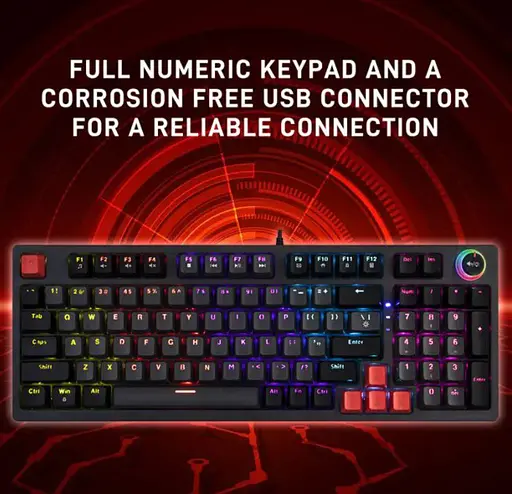 Клавіатура ігрова механічна JEDEL KL114 Drinkey Red Swich Black - фото 8