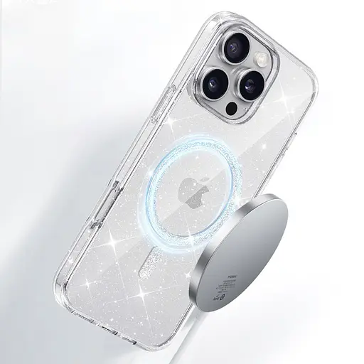 Чохол Epik TPU Eclipse Sparkle MagFit для Apple iPhone 16 Pro Max 6.9 Clear - фото 3