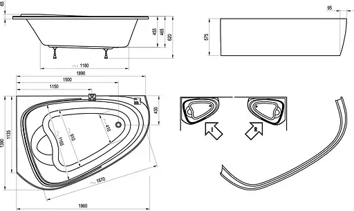 Ванна акрилова Ravak LoveStory 196x139 ліва C751000000 - фото 4