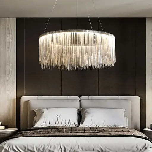 Хромована люстра з ланцюжками Ø 80 см | Арт. SP 07-800 | Line F - фото 1