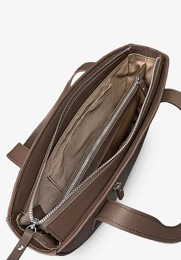 Жіноча шкіряна сумка Bella темно-бежева - фото 5