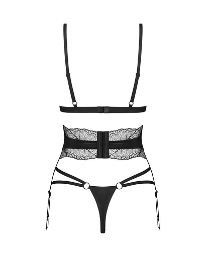 Комплект білизни Obsessive Lobellis XL/2XL чорний - фото 5