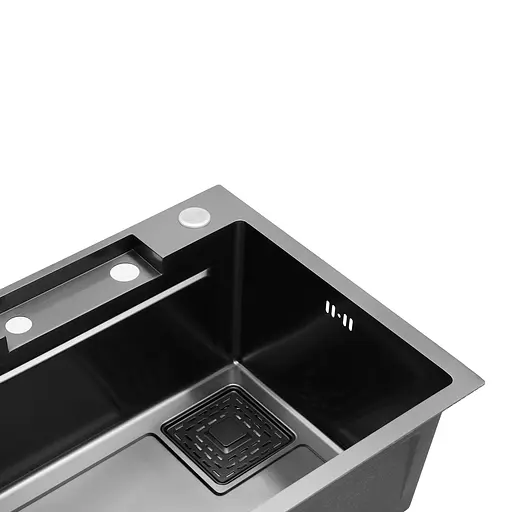 Кухонна мийка Kroner KRP Schwarze - SET7546HM PVD (3.0/0.7 мм) CV032277, Чорний - фото 5