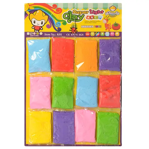 Маса для ліплення, 20 г, 7 кольорів, 12 шт.