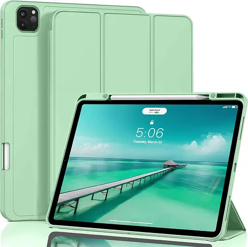 Чехол-книжка CDK для Apple iPad Pro 12.9" 5gen 2021 экокожа/силикон Smart Case cлот cтилус(017899) light green - фото 2