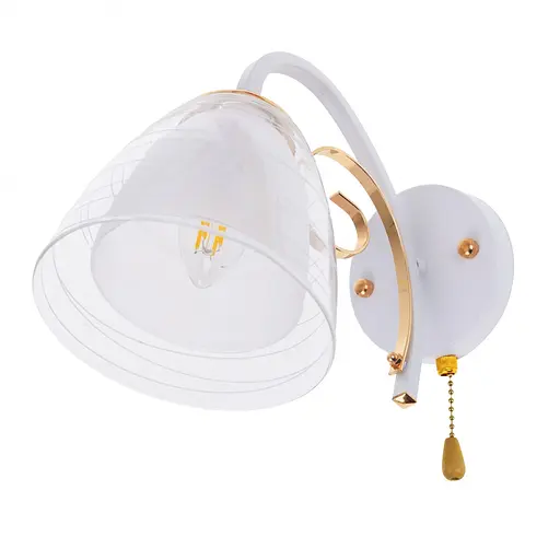 Бра Brille LK-663W/1 E27 WH+FG настінне накладне у спальню прованс