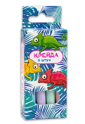Крейда маленька кругла, 8 штук, різнокольорова, Стратег, 50104