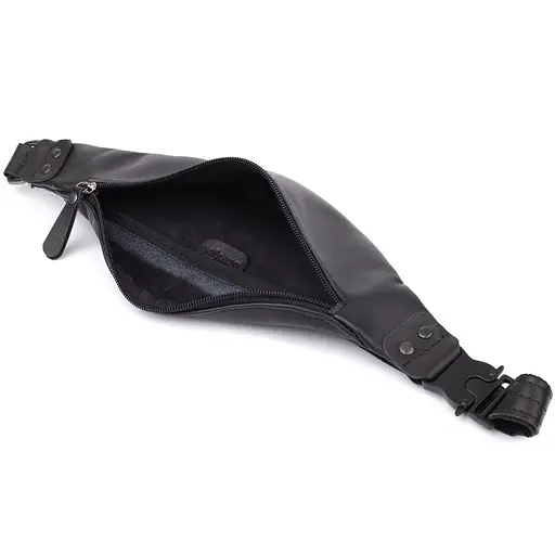 Сумка бананка для чоловіків із гладкої натуральної шкіри SHVIGEL 29х11х4,5 см sum0027406 - фото 7