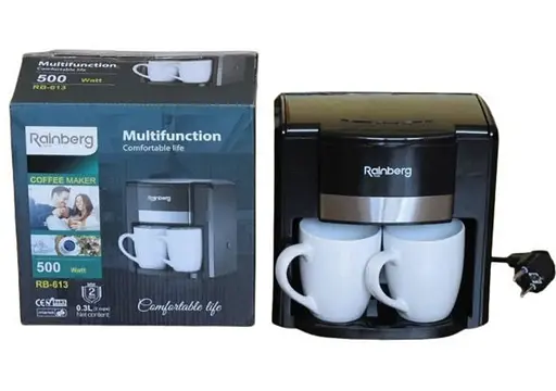 Капельная кофеварка Rainberg RB-613 на 2 чашки Черная 500 Вт - фото 5