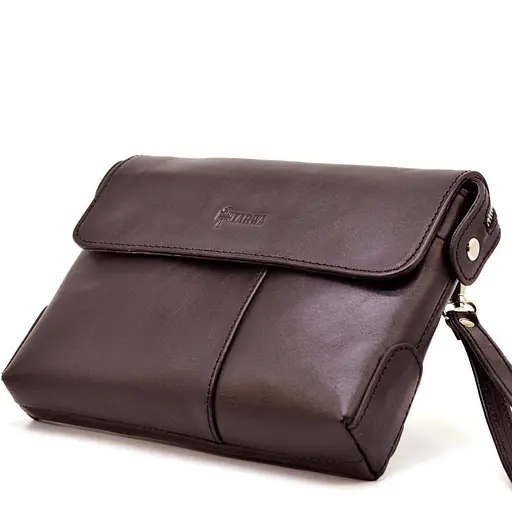 Мужской кожаный клатч сумка c петлей коричневая TARWA 22х16х4.5 см sum0028461 - фото 7