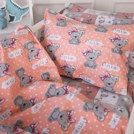 Комплект постельного белья MirSon Бязь 20-0028 Little girl Teddy 160x220 см розовый (2200010266740) - фото 3