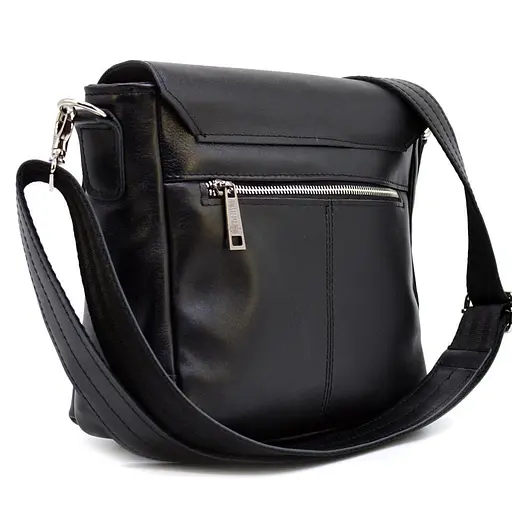 Сумка-мессенджер Tarwa через плечо черная гладкая кожа наппа 25х25х11 см sum0028199 - фото 2