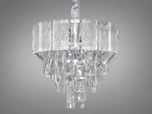 Ексклюзивна підвісна кришталева люстра овальної форми, 10 ламп, хром - фото 2
