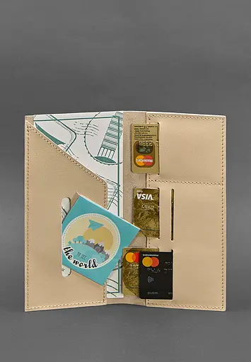 Шкіряний тревел-кейс 3.1 світло-бежевий - фото 3