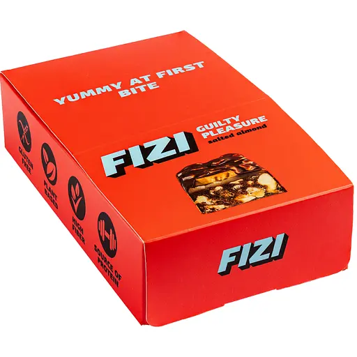 Батончик шоколадний Fizi Guilty Pleasure Salted Almond 40 г х 10 шт. шоу-бокс - фото 10