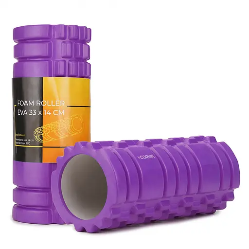 Масажний ролик Cornix EVA 33 x 14 см (валик, ролер) XR-0032 Violet - фото 1