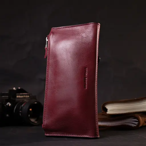 Кожаный женский кошелек Grande Pelle 21х10.5х2 см acs0027018 - фото 8