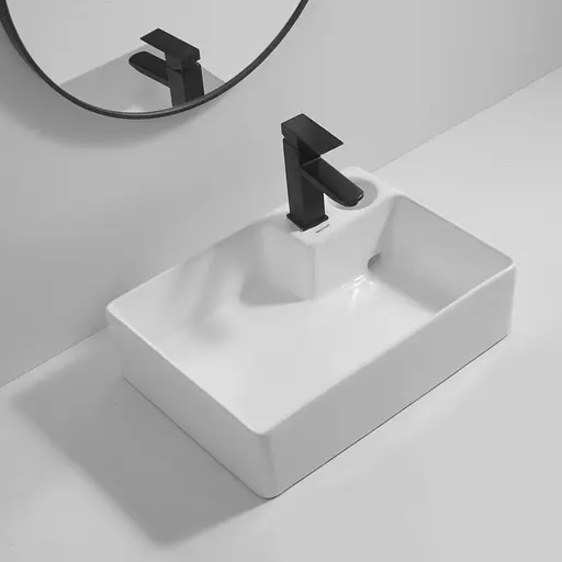 Умивальник накладний Mixxus Premium Style-0201 520x375x140 мм з донним клапаном та отвором під суміші MP6511, Білий - фото 8