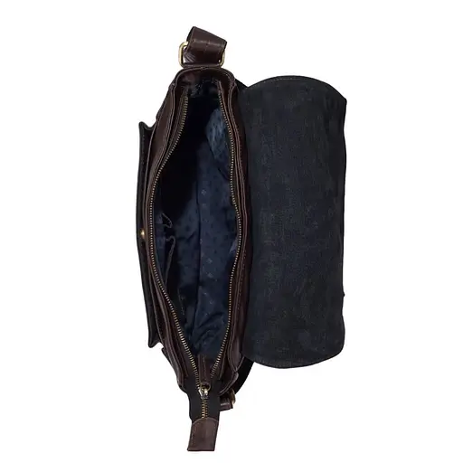 Чоловіча шкіряна сумка через плече з телячої шкіри TARWA 30.5х10х24 см sum0028313 - фото 8