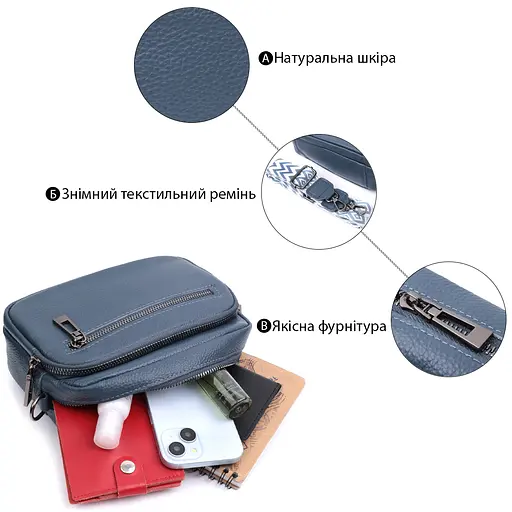 Кожаная женская сумка Vintage 21х14х8 см sum0026589 - фото 4