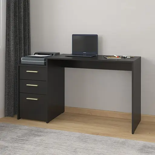 Комп'ютерний стіл з ящиками id A-187 1385x756x502 мм Чорний