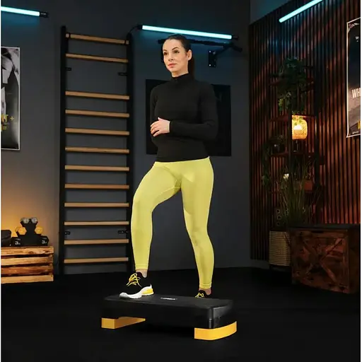 Степ платформа Trex Sport TX-030AS 3 рівнева чорно-жовта - фото 6