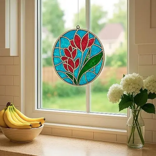 Набор для витражной живописи по номерам "Весенние цветы" Fabrika Decoru FDSGK-06 - фото 6