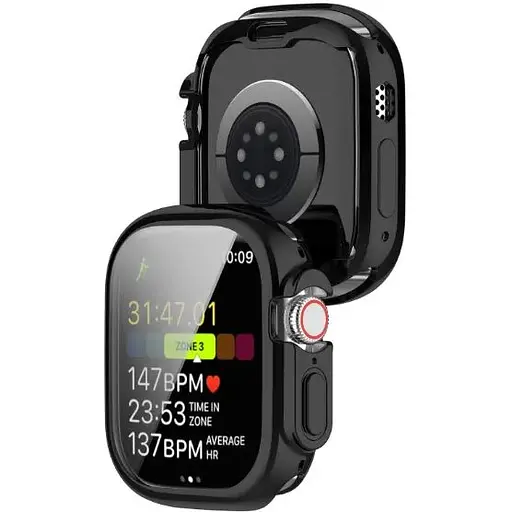 Чехол-накладка DK для Apple Watch Ultra 49mm (Series 1 / 2) Silicone Face Case (black) - фото 3