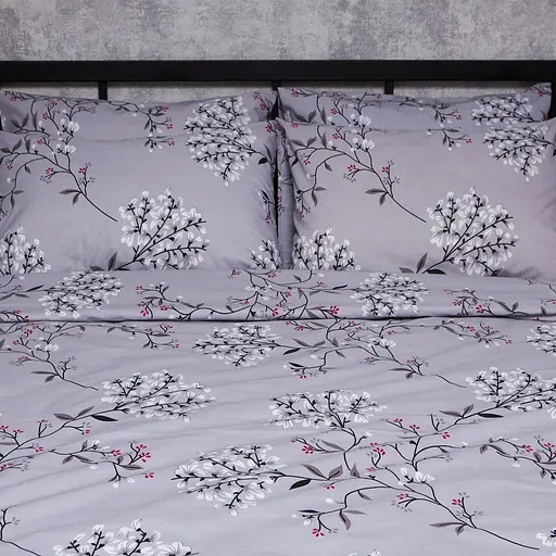 Комплект постільної білизни Moon&Star Бязь Gold Люкс Winter Branches King Size 220x240 наволочки 4х70х70 - фото 5