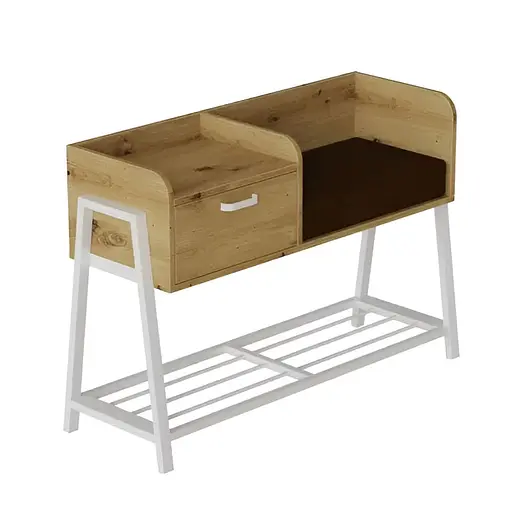 Банкетка с тумбочкой Ferrum-decor Бланка 540x1000x320 металл Серый ДСП Дуб Артизан 16 мм (FRD-103043)