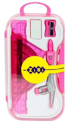 Готовальня BASIS, 8 предметов, розовый, KIDS Line ZB.5316BS-10 Zibi (4823078919977) - фото 1