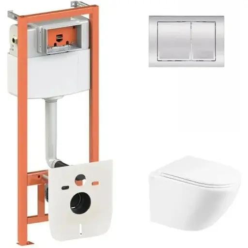 Набір Q-tap Nest 4 в 1 підвісний унітаз Robin Ultra Quiet 490x365x325 + комплект інсталяції QT1333046EUQW45142 - фото 1