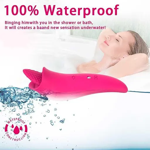 USB-вибратор для оральных удовольствий в форме языка Фуксия K0598-1 - фото 2