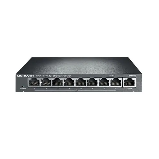 Коммутатор POE Mercury S109PS 8 портов POE + 1 порт Ethernet (Uplink )