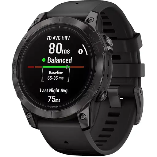 Смарт-часы Garmin Epix Pro 2 Sapphire 47 mm Carbon G. DLC Tit. with Black Band (010-02803-10/11)