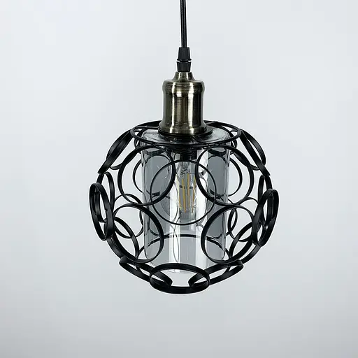 Підвіс в стилі Лофт у чорному круглому корпусі | Арт. 12639 BK | Line F - фото 5