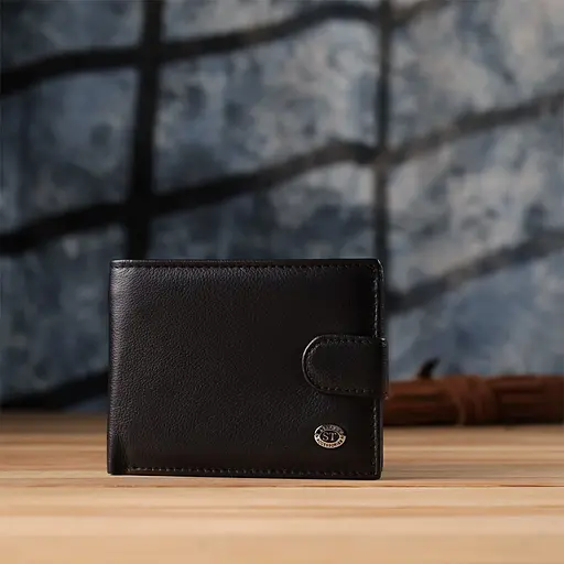 Місткий чоловічий гаманець горизонтальний з натуральної шкіри ST Leather 11.5х9.5х3 см acs0029631 - фото 10