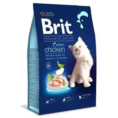 Сухой корм Brit Premium Cat by Nature Kitten для котят с курицей 8 кг - фото 1