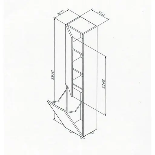 Пенал підлоговий з кошиком для білизни AM.PM Like M80CSR0361VF38 - фото 3
